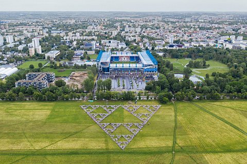 Trójkąt Sierpińskiego widok z drona